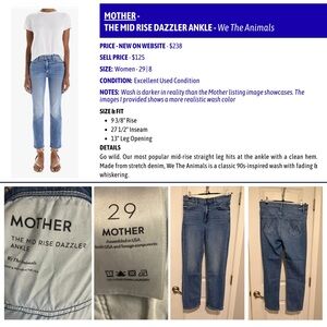 MOTHER Women's Ankle Jeans - We The Animals